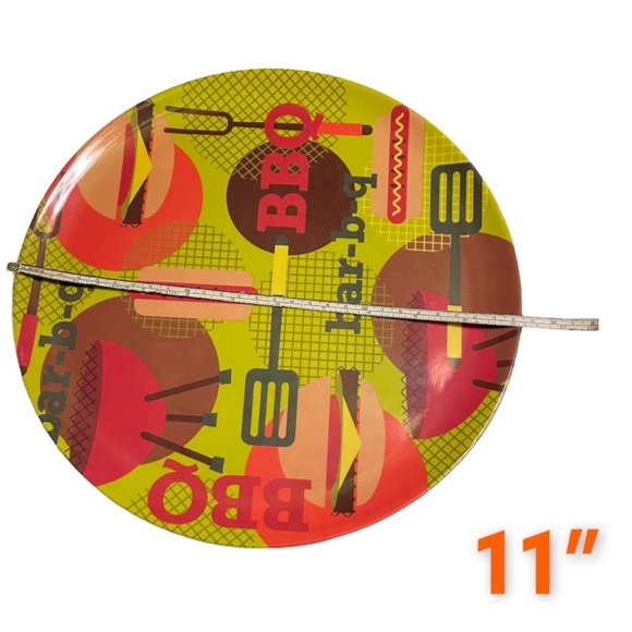 Set of 10 BBQ Melanine Plates - Picture 3 of 4
